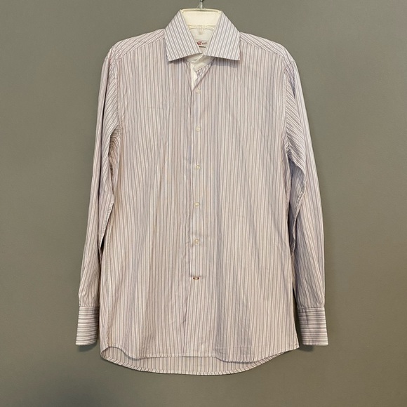 Tiglio Rosso M Violet Striped Button Shirt EUC - Picture 1 of 5